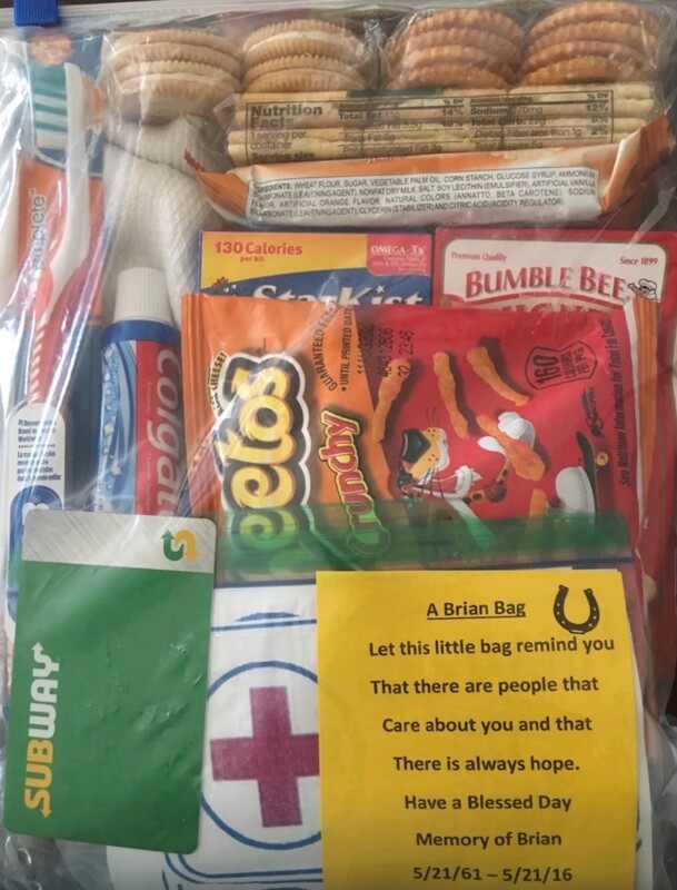 Brian Bags — care packages for people in need
